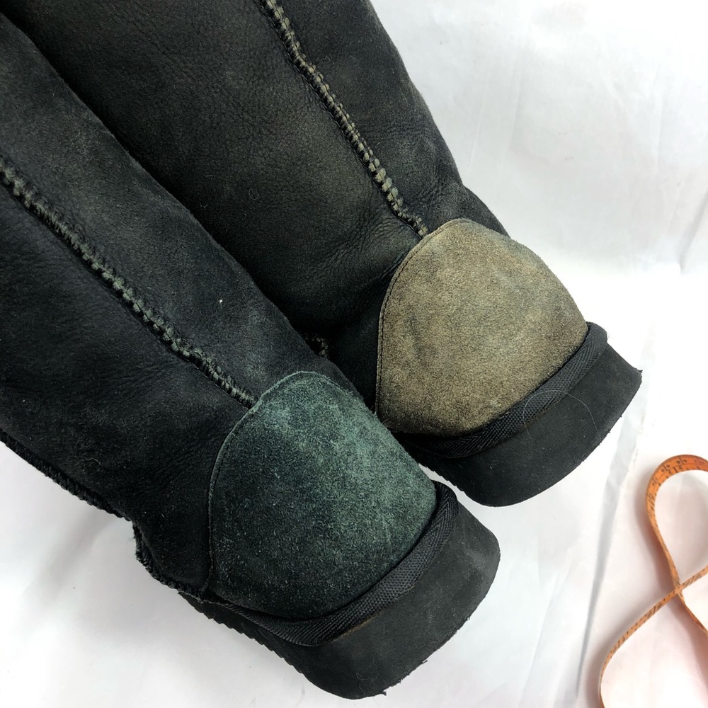 Sheep skin boots unbranded black tall size 9 - Picture 5 of 6